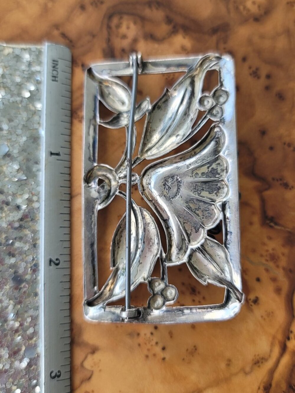Vintage Sterling Flower Brooch by Norseland Coro - Picture 2 of 3